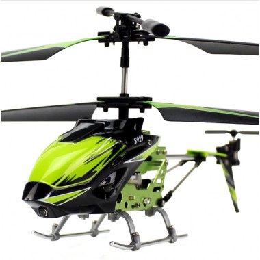Вертолёт на инфракрасном радиоуправлении 3 канальный WL Toys S929 MOTORS Green игрушка для детей с автопилотом встроенным гироскопом и прожектором (WL-S929g)
