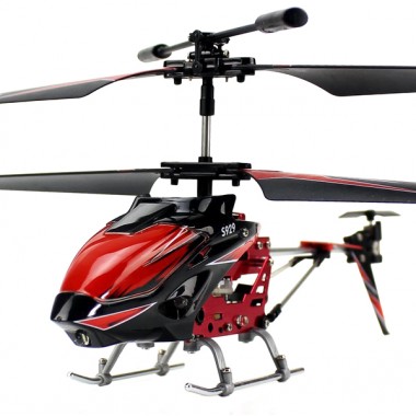 Вертолёт на инфракрасном радиоуправлении 3 канальный WL Toys S929 MOTORS Red игрушка для детей с автопилотом встроенным гироскопом и прожектором (WL-S929r)