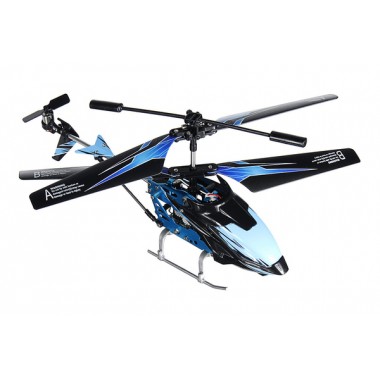 Вертолёт на инфракрасном радиоуправлении 3 канальный WL Toys S929 MOTORS Blue игрушка для детей с автопилотом встроенным гироскопом и прожектором (WL-S929b)