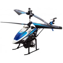 Вертолёт радиоуправляемый 3 канальный WL Toys V319 SPRAY Синий игрушка для детей с водяной пушкой режимом ускорения и встроенным гироскопом + автопилот (WL-V319b)