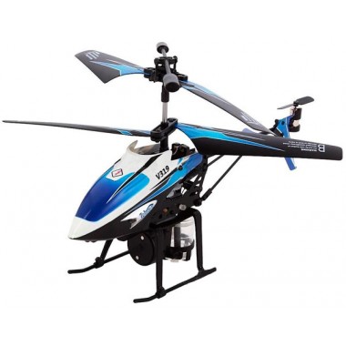 Вертолёт радиоуправляемый 3 канальный WL Toys V319 SPRAY Синий игрушка для детей с водяной пушкой режимом ускорения и встроенным гироскопом + автопилот (WL-V319b)