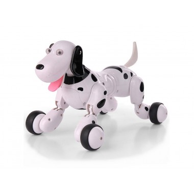 Собака робот интерактивный радиоуправляемый Happy Cow Smart Dog Черный игрушка от 8 лет с подсветкой глазок, лает и активно двигается (HC-777-338b)
