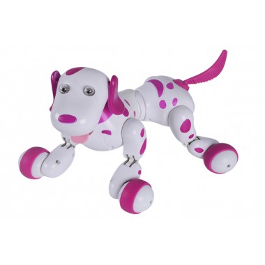 Собака робот интерактивный радиоуправляемый Happy Cow Smart Dog Розовый игрушка от 8 лет с подсветкой глазок, лает и активно двигается (HC-777-338p)