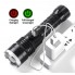 Ручной светодиодный аккумуляторный фонарь Bailong BL-A72-P50 переносной 18 Вт с USB зарядкой оптическим зумом и металлическим корпусом + ремешок