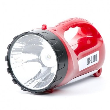 Фонарь светодиодный аккумуляторный INTERTOOL LB-0101 Black/Red ручной переносной 1 LED 5 W и боковая откидная лампа на 15 SMD