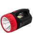 Фонарь светодиодный аккумуляторный INTERTOOL LB-0102 Black/Red ручной переносной 1 LED 5 W и боковая лампа на 25 LED + ремешок через плечо