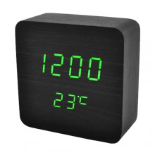 Часы настольные электронные VST 872 LED WC Black цифровые деревянные с зеленой подсветкой будильник и температура питание от USB или батареек (47339) Часы настольные электронные VST 872 LED WC Black цифровые деревянные с зеленой подсветкой будильник и температура питание от USB или батареек (47339)