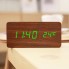 Часы электронные настольные цифровые VST 862 LED WC деревянные с зеленой подсветкой будильник и термометр 3 режима + активация звуком (47943)