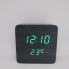 Часы настольные электронные VST 872 LED WC Black цифровые деревянные с зеленой подсветкой будильник и температура питание от USB или батареек (47339)