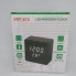 Часы настольные электронные VST 872 LED WC цифровые деревянные с зеленой подсветкой будильник и температура питание от USB или батареек (47261)