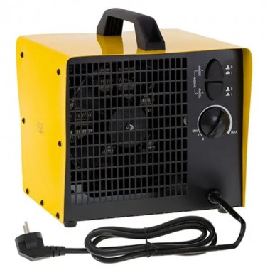 Тепловентилятор керамический металлический Adler AD 7740 Yellow напольный электрический обогреватель на 3 кВт для дома дачи и гаража 3 режима мощности