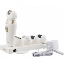 Епілятор жіночий домашній 5 в 1 Gemei GM 7005 White акумуляторний 3 Вт, 2 швидкості, LED підсвічування + бритва триммер для зони бікіні, пемза та підставка (45305 DIY) Епілятор жіночий домашній 5 в 1 Gemei GM 7005 White акумуляторний 3 Вт, 2 швидкості, LED підсвічування + бритва триммер для зони бікіні, пемза та підставка (45305 DIY)