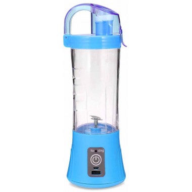 Портативный Usb блендер и фитнес бутылка 2 в 1 Juicer QL-602 Fit Синий переносной, для смузи и свежих соков + power bank (47275 I)