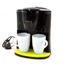 Кофемашина для дома Crownberg CB-1560 New 600 Вт капельная кофеварка для кофе и чая на 2 порции с многоразовым фильтром + 2 чашки (46921 I)