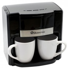 Кофемашина для дома Domotec MS-0708 Black Pro 500 Вт капельная кофеварка для кофе и чая на 2 порции с многоразовым фильтром + 2 чашки (45111 I)