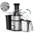 Соковыжималка центробежная Royalty Line RL-PJ19002 Silver домашняя электрическая на 1000 Вт для цитрусовых фруктов и овощей 2 скорости и импульсный режим