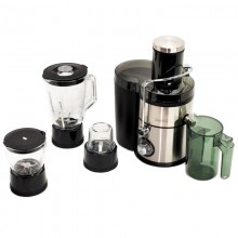 Соковыжималка центробежная 4 в 1 Royalty Line RL-PJ19003 Silver домашняя электрическая на 1 кВт с блендером чоппером-измельчителем и кофемолкой Соковыжималка центробежная 4 в 1 Royalty Line RL-PJ19003 Silver домашняя электрическая на 1 кВт с блендером чоппером-измельчителем и кофемолкой