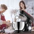 Планетарний кухонний міксер тістоміс Camic SM 1571N Black/Red домашній електричний на 1,8 кВт з чашею з нержавіючої сталі на 9 л вінчик і 2 насадки для тіста