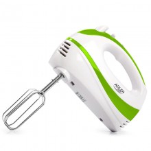 Миксер ручной для дома Adler AD 4205 Green кухонный электрический на 550 Вт 5 скоростей с турборежимом крюки для теста и венчики для взбивания