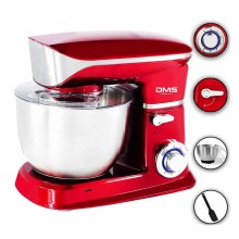 Планетарный стационарный миксер тестомес DMS 1900 Red домашний электрический на 1,9 кВт с чашей из нержавейки на 6,5 л насадка для теста венчик и лопатка Планетарный стационарный миксер тестомес DMS 1900 Red домашний электрический на 1,9 кВт с чашей из нержавейки на 6,5 л насадка для теста венчик и лопатка