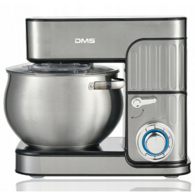 Планетарный стационарный миксер тестомес DMS 2350 W домашний электрический на 2,35 кВт с чашей из нержавейки на 8 л насадка для теста венчик и лопатка