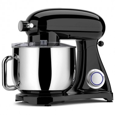Планетарный кухонный миксер тестомес COOKDEYI SM 1522NM Black домашний электрический на 1,8 кВт с чашей из нержавейки на 8 л венчик и 2 насадки для теста