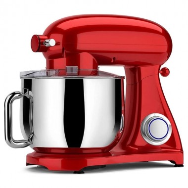 Планетарный кухонный миксер тестомес COOKDEYI SM 1522NM Red домашний электрический на 1,8 кВт с чашей из нержавейки на 8 л венчик и 2 насадки для теста