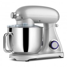 Планетарний кухонний міксер тістоміс COOKDEYI SM 1522NM Silver домашній електричний на 1,8 кВт з чашею з нержавіючої сталі на 8 л віночок і 2 насадки для тіста