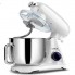 Планетарный кухонный миксер тестомес COOKDEYI SM 1522NM White домашний электрический на 1,8 кВт с чашей из нержавейки на 8 л венчик и 2 насадки для теста
