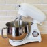 Планетарный кухонный миксер тестомес COOKDEYI SM 1522NM White домашний электрический на 1,8 кВт с чашей из нержавейки на 8 л венчик и 2 насадки для теста