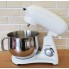 Планетарный кухонный миксер тестомес COOKDEYI SM 1522NM White домашний электрический на 1,8 кВт с чашей из нержавейки на 8 л венчик и 2 насадки для теста
