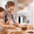 Планетарный кухонный миксер тестомес COOKDEYI SM 1522NM White домашний электрический на 1,8 кВт с чашей из нержавейки на 8 л венчик и 2 насадки для теста