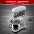 Планетарный кухонный миксер тестомес COOKDEYI SM 1522NM White домашний электрический на 1,8 кВт с чашей из нержавейки на 8 л венчик и 2 насадки для теста