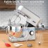 Планетарный кухонный миксер тестомес Homlee SM-1511 Silver домашний электрический на 1,8 кВт с чашей из нержавейки на 6,5 л венчик и 2 насадки для теста