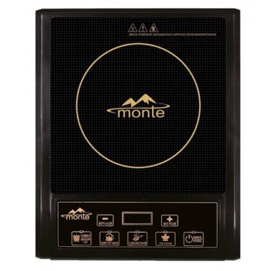 Плита электрическая индукционная Monte MT-2100 настольная варочная панель на 2000 Вт 3 режима таймер и изменение мощности LED дисплей стеклокерамика (MT-2100)