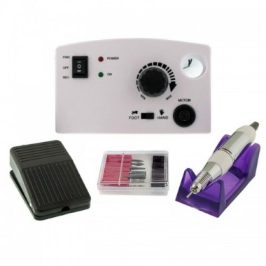 Профессиональный аппарат для маникюра и педикюра Nail Polisher DM-211 White 30000 об/мин 30 Вт, ножная педаль, фрезер с подставкой + 6 насадок (47264 IM)