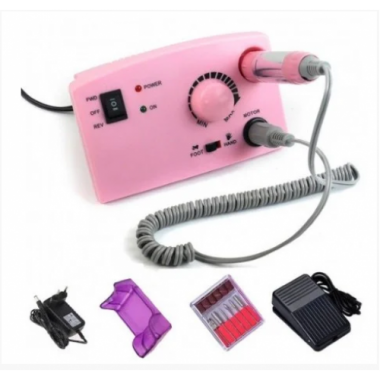 Профессиональный аппарат для маникюра и педикюра Nail Polisher DM-211 Pink 30000 об/мин 30 Вт, ножная педаль, фрезер с подставкой + 6 насадок (47295 IM)