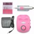 Професійний апарат для манікюру та педикюру Фрезер Glazing Machine Nail Master 208 Pink 35000 об/хв 30 ВТ, педаль ножна, 6 насадок (46159 IM)