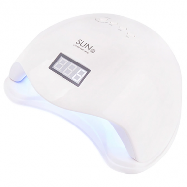 УФ лампа для ногтей и маникюра Sun 5 UV/LED White 48 Вт настольная для сушки гель-лаков и гелей с таймером питанием от сети 220В со съемным дном + ЖК дисплей