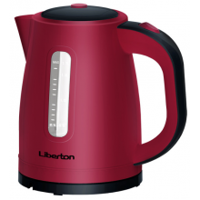 Чайник электрический с подсветкой Liberton LEK-1702 Pro Style Бордовый дисковый 2200 Вт со съемным фильтром от накипи автоотключение 1.7 л (LEK-1702 Y)