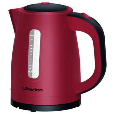 Чайник электрический с подсветкой Liberton LEK-1702 Pro Style Бордовый дисковый 2200 Вт со съемным фильтром от накипи автоотключение 1.7 л (LEK-1702 Y)