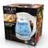 Чайник электрический стеклянный ADLER AD 1274 WHITE мощность 2200 Вт с подсветкой автоотключением и защитой от включения без воды 1,7 л 