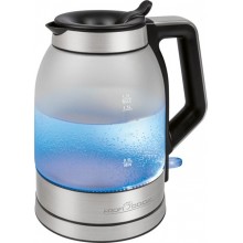 Чайник электрический стеклянный PROFI COOK PC-WKS 1215 G дисковый с подсветкой автоотключением и фильтром от накипи мощность 2200 Вт объем 1,7 л