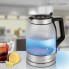 Чайник электрический стеклянный PROFI COOK PC-WKS 1215 G дисковый с подсветкой автоотключением и фильтром от накипи мощность 2200 Вт объем 1,7 л