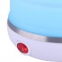 Электрический дорожный чайник SmartTech Foldable Kettle складной силиконовый на 0,6 л дисковый с автоотключением индикатором питания и уровня воды Синий (49081)