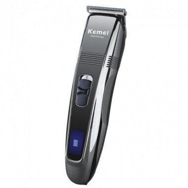 Машинка для стрижки волосся KEMEI PG-104 3 Вт бездротова акумуляторна з індикатором заряду та титановими ножами + 4 насадки (46685 IM)