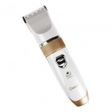 Машинка для стрижки волос Geemy GM-6001 Professional White беспроводная аккумуляторная 3 Вт титановый и керамический ножи 4 насадки + запасной аккумулятор (49025)