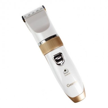 Машинка для стрижки волос Geemy GM-6001 Professional White беспроводная аккумуляторная 3 Вт титановый и керамический ножи 4 насадки + запасной аккумулятор (49025)