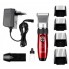 Машинка для стрижки волос Geemy Gemei GM-6001 Professional Red беспроводная аккумуляторная 3 Вт титановый и керамический ножи 4 насадки + запасной аккумулятор (48135)