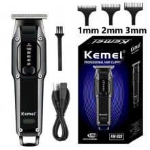Беспроводная машинка для стрижки волос Kemei KM-659 аккумуляторная 5 Вт с насадками LED индикатором уровня заряда и режимом Turbo зарядка USB Type C  